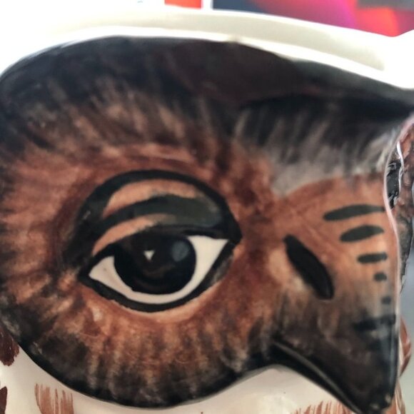 Owl Pitcher with Handle Unidentifiable Stamp Handwritten 33/215 Italy Vintage - Picture 6 of 9